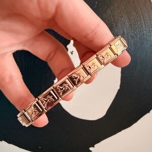 Rose Gold-tone Horse Link Bracelet – Equestrian Charm Bracelet